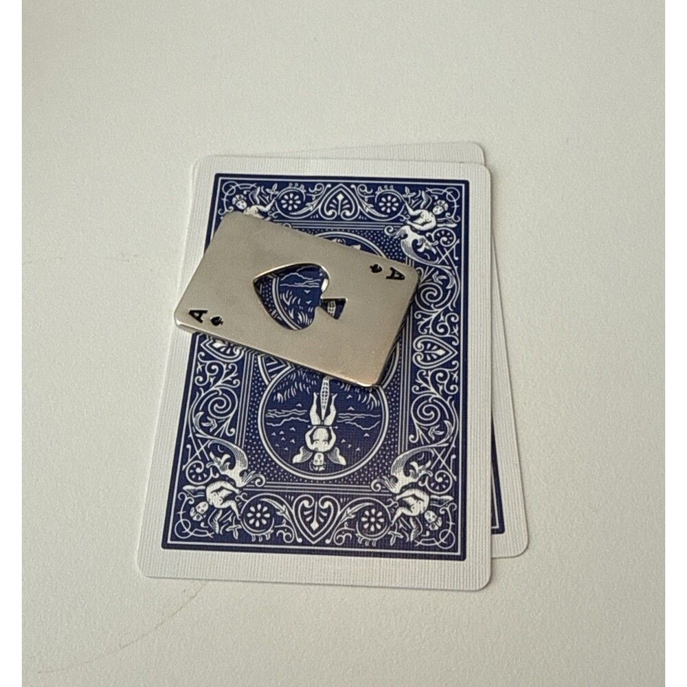 Ace Of Spade Shaped Cutout Card Guard Poker Hand Protector Metal
